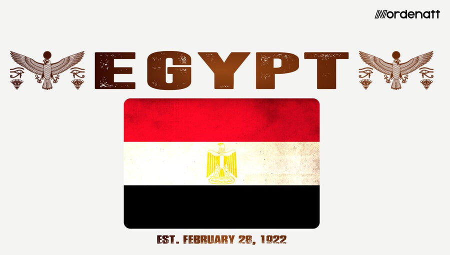 Egypt design preview: flag, date and emblem inspiration printed on light t-shirts (Nordenatt)