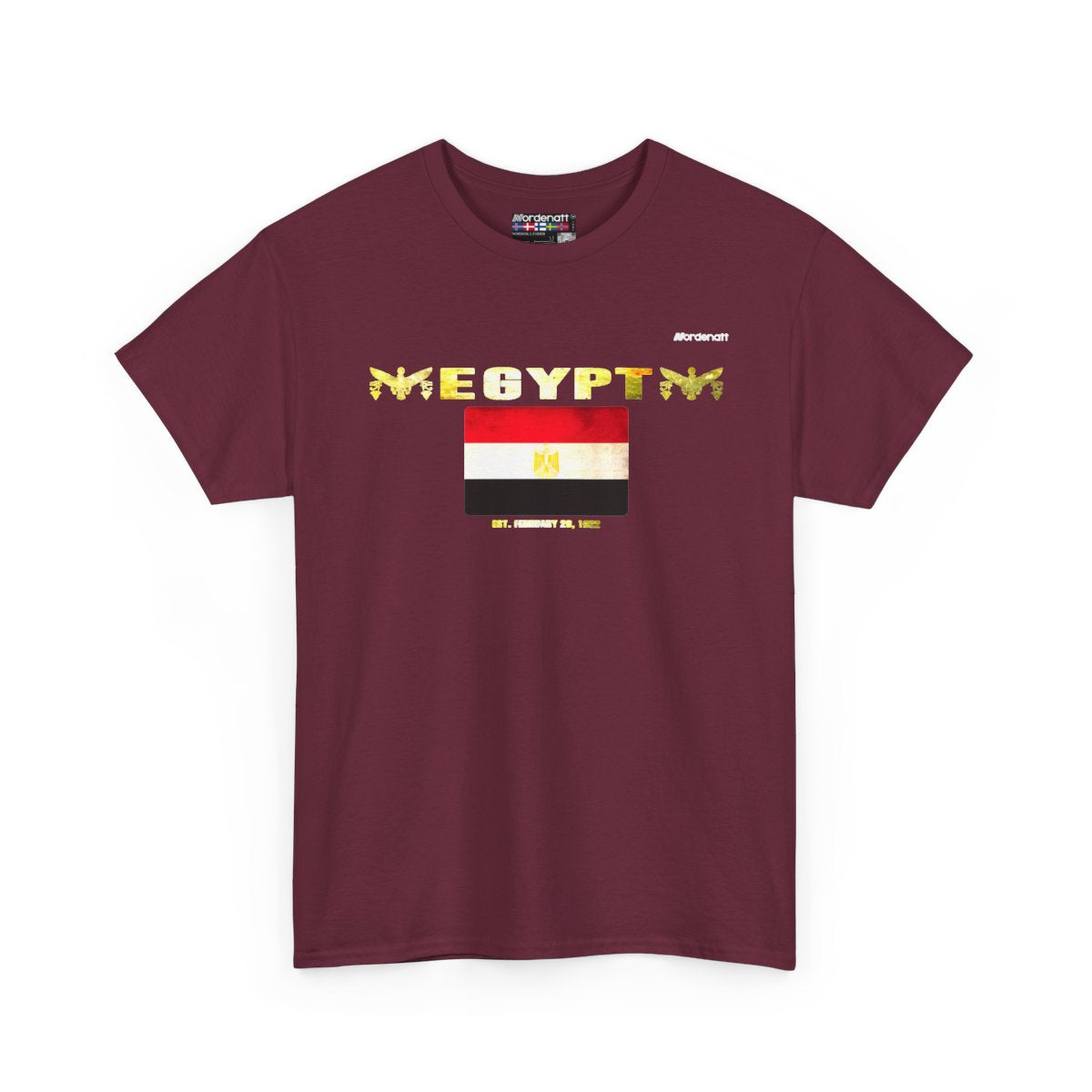 Egypt flag t-shirt in Maroon — premium cotton, Nordenatt