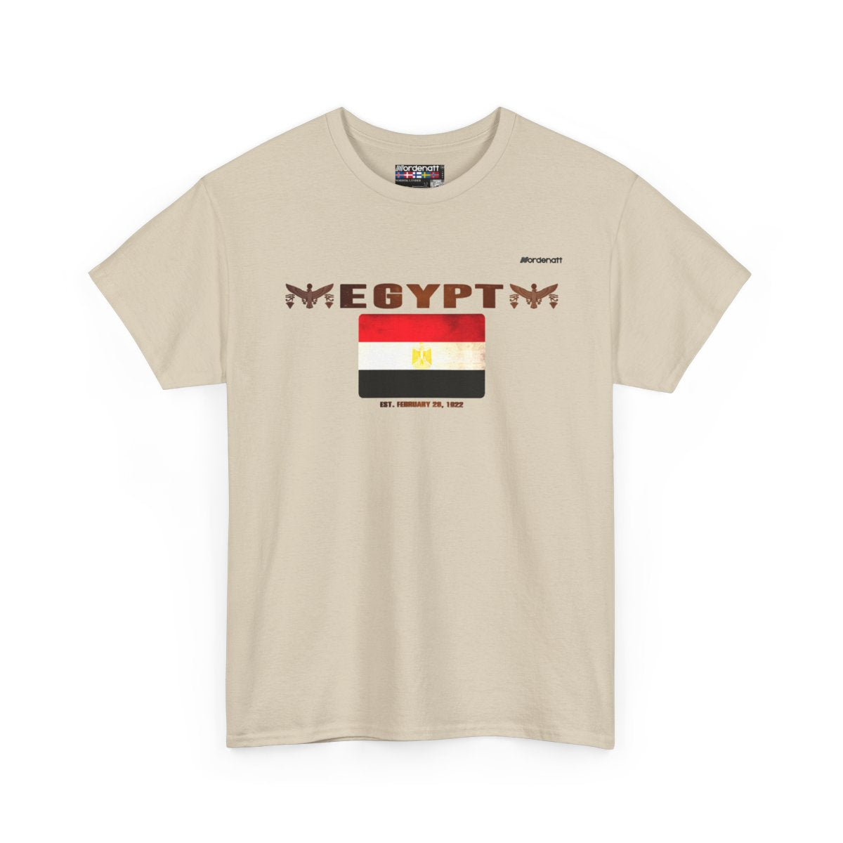 Egypt flag t-shirt in Sand — premium cotton, Nordenatt