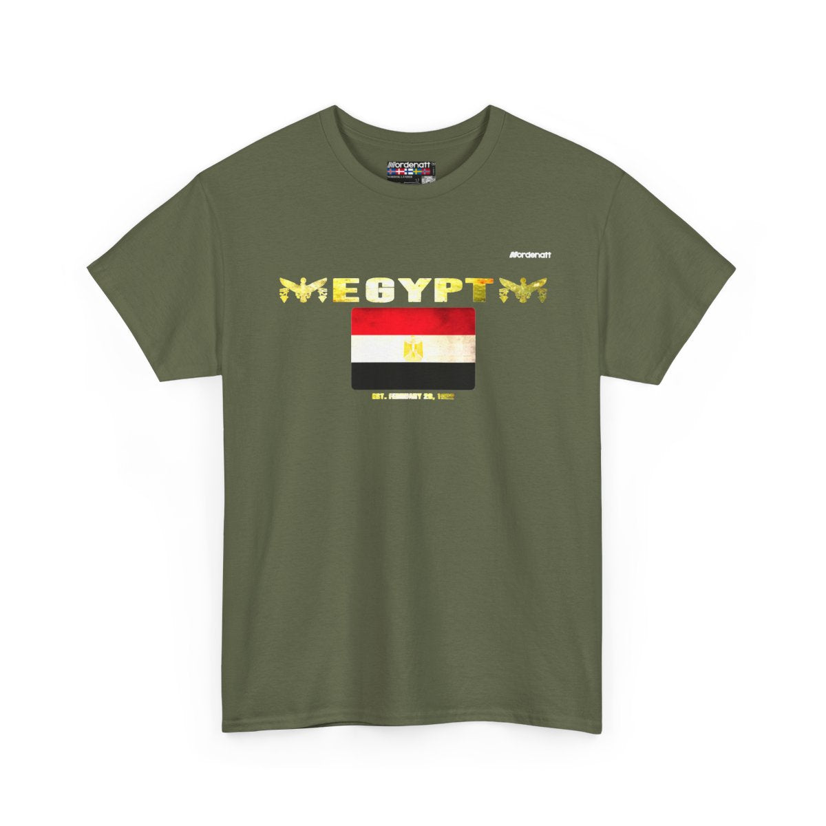 Egypt flag t-shirt in Military Green — premium cotton, Nordenatt