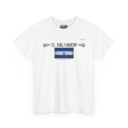 El Salvador flag t-shirt in White — premium cotton, Nordenatt