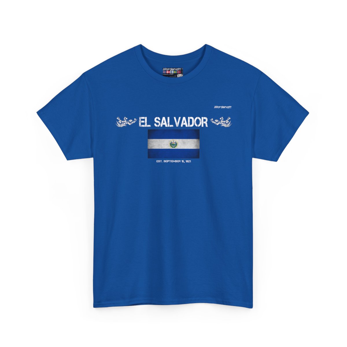 El Salvador flag t-shirt in Royal — premium cotton, Nordenatt