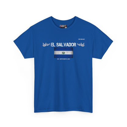 El Salvador flag t-shirt in Royal — premium cotton, Nordenatt