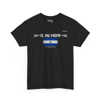 El Salvador flag t-shirt in Black — premium cotton, Nordenatt