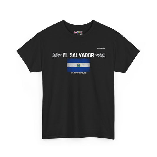 El Salvador flag t-shirt in Black — premium cotton, Nordenatt