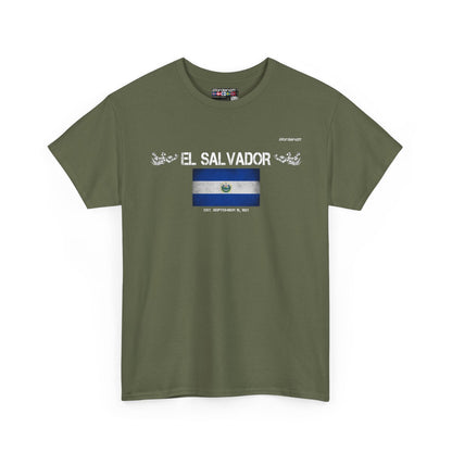 El Salvador flag t-shirt in Military Green — premium cotton, Nordenatt