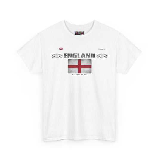 England flag t-shirt in White — premium cotton, Nordenatt