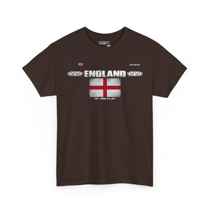England flag t-shirt in Dark Chocolate — premium cotton, Nordenatt