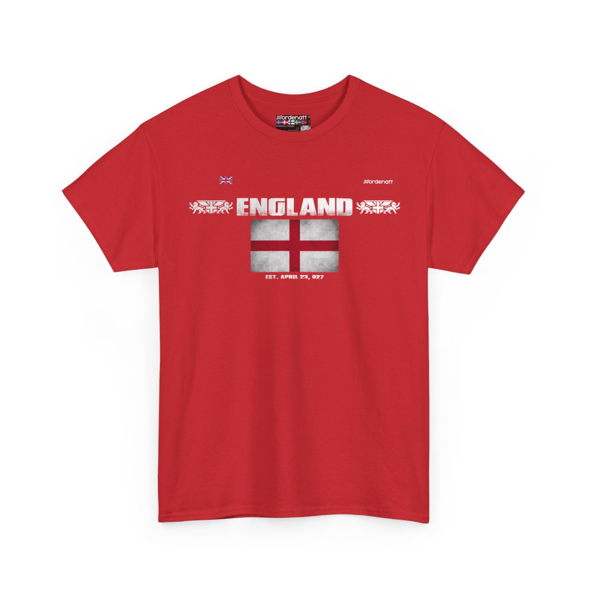 England flag t-shirt in Red — premium cotton, Nordenatt