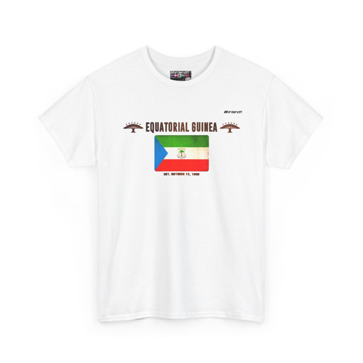 Equatorial Guinea flag t-shirt in White — premium cotton, Nordenatt