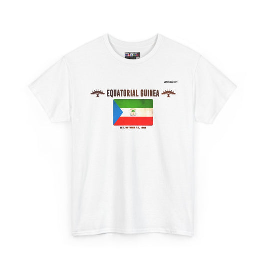 Equatorial Guinea flag t-shirt in White — premium cotton, Nordenatt