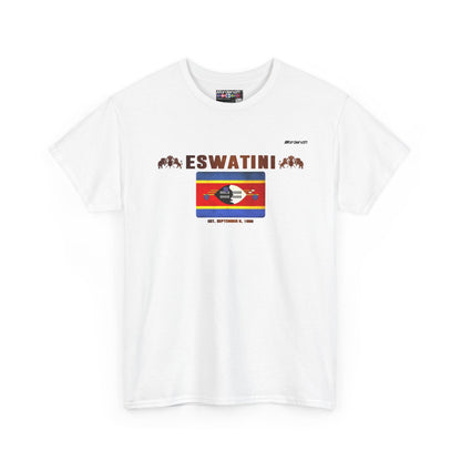 Eswatini flag t-shirt in White — premium cotton, Nordenatt