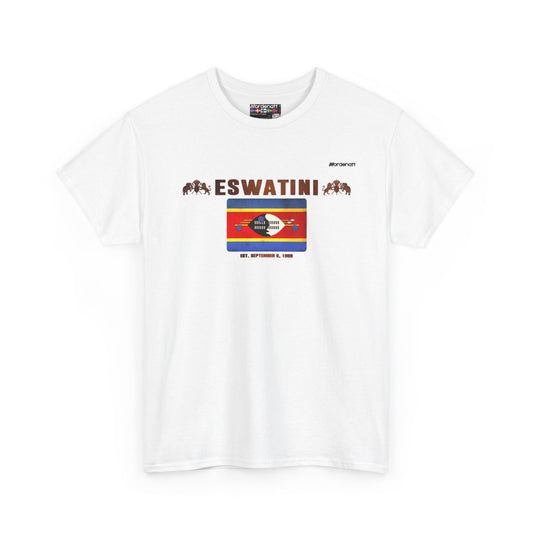 Eswatini flag t-shirt in White — premium cotton, Nordenatt