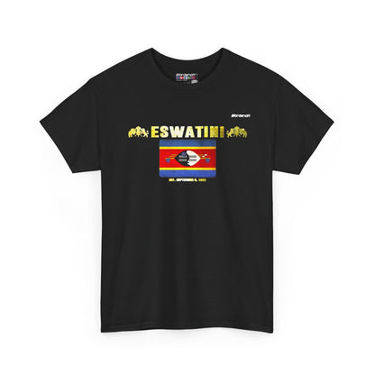 Eswatini flag t-shirt in Black — premium cotton, Nordenatt
