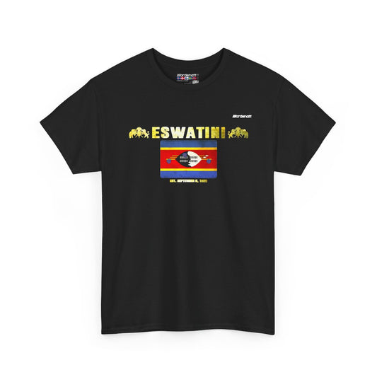 Eswatini flag t-shirt in Black — premium cotton, Nordenatt