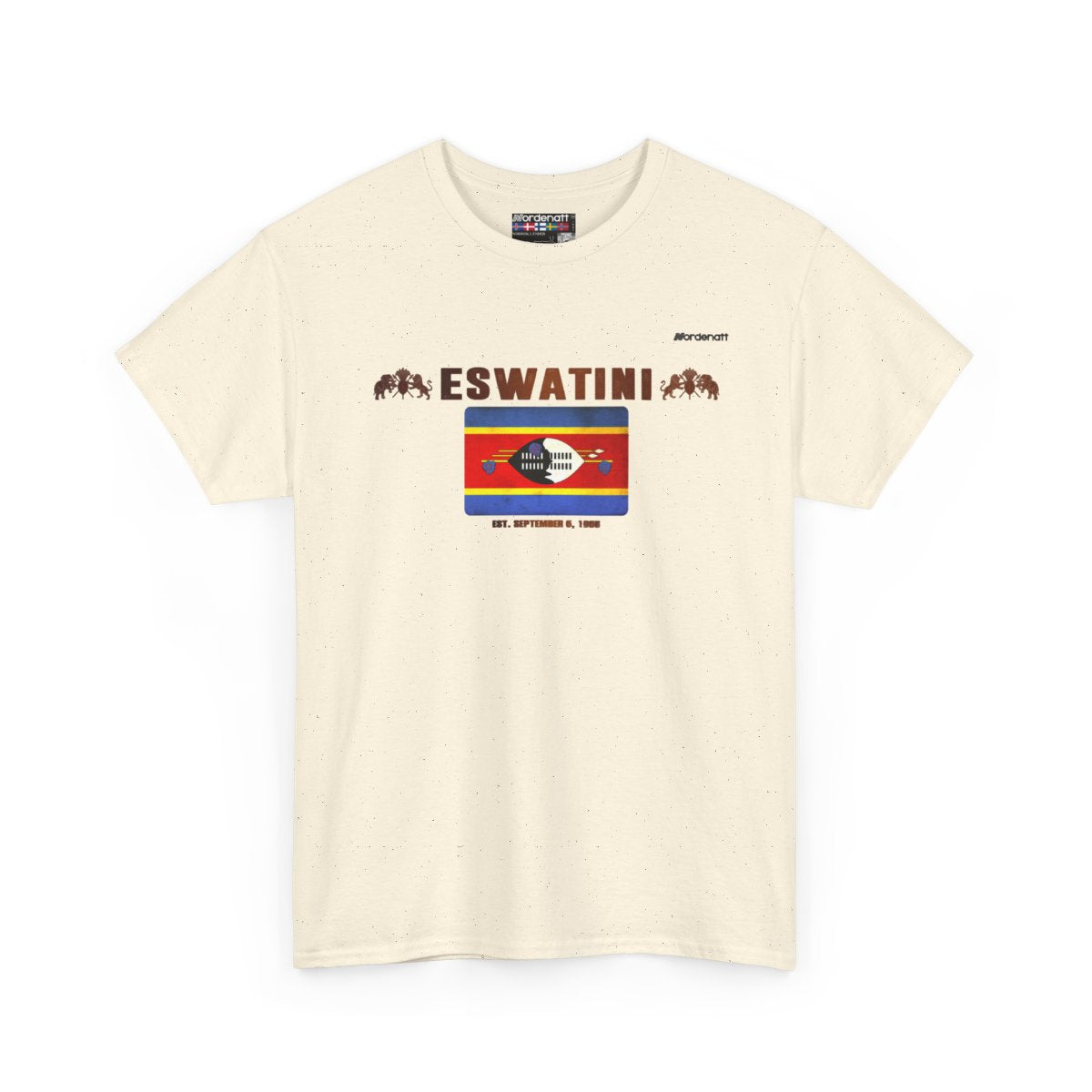 Eswatini flag t-shirt in Natural — premium cotton, Nordenatt