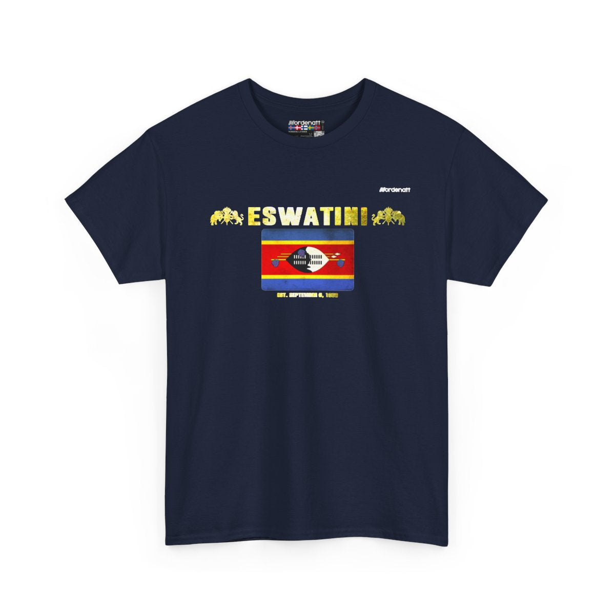 Eswatini flag t-shirt in Navy — premium cotton, Nordenatt