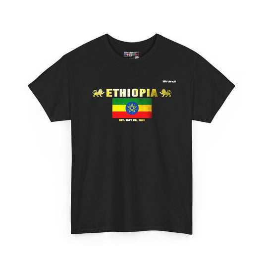 Ethiopia flag t-shirt in Black — premium cotton, Nordenatt