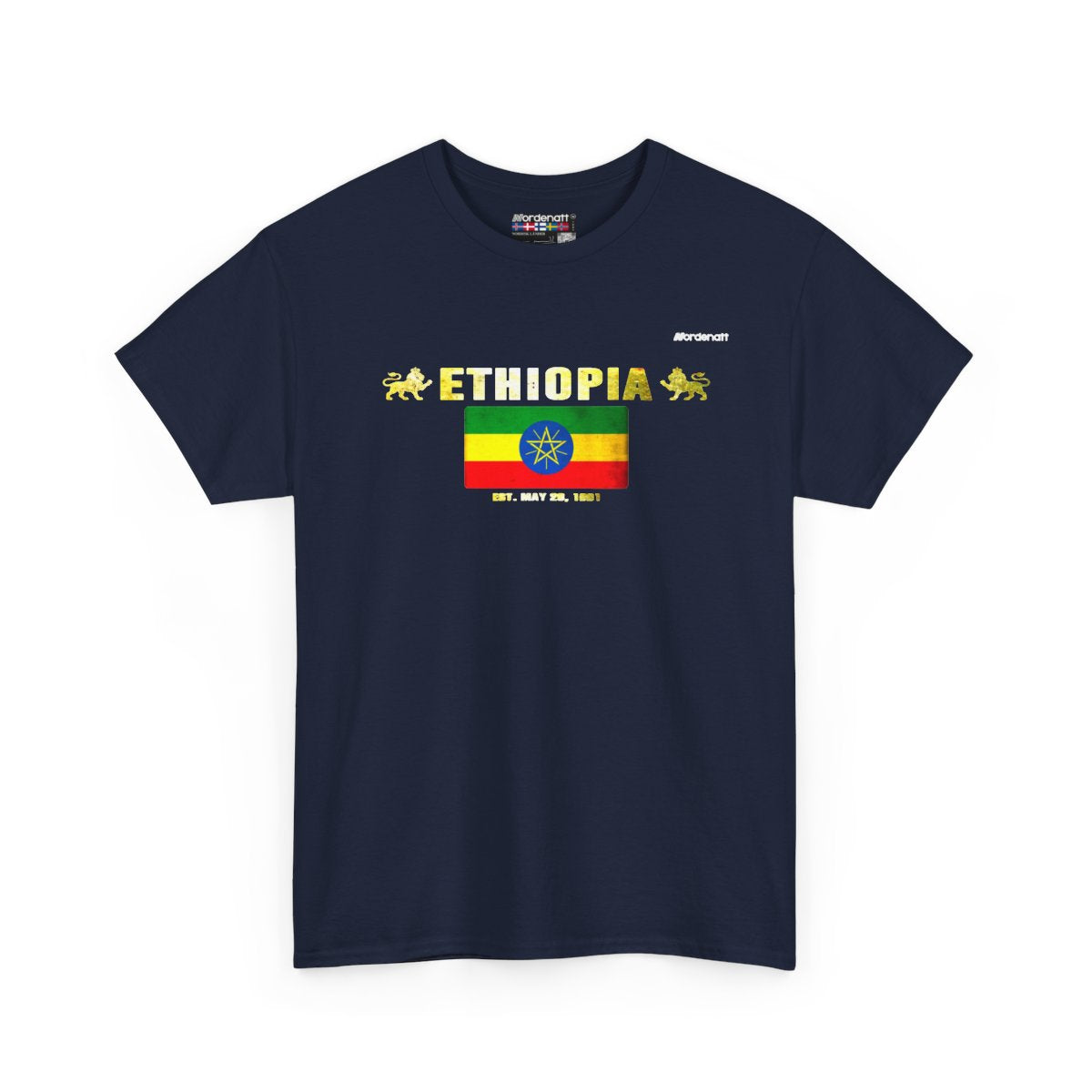 Ethiopia flag t-shirt in Navy — premium cotton, Nordenatt
