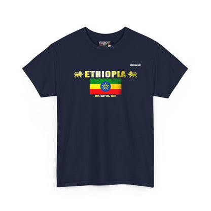 Ethiopia flag t-shirt in Navy — premium cotton, Nordenatt