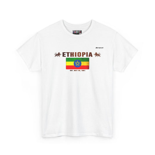 Ethiopia flag t-shirt in White — premium cotton, Nordenatt