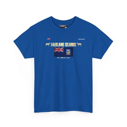 Falkland Islands flag t-shirt in Royal — premium cotton, Nordenatt