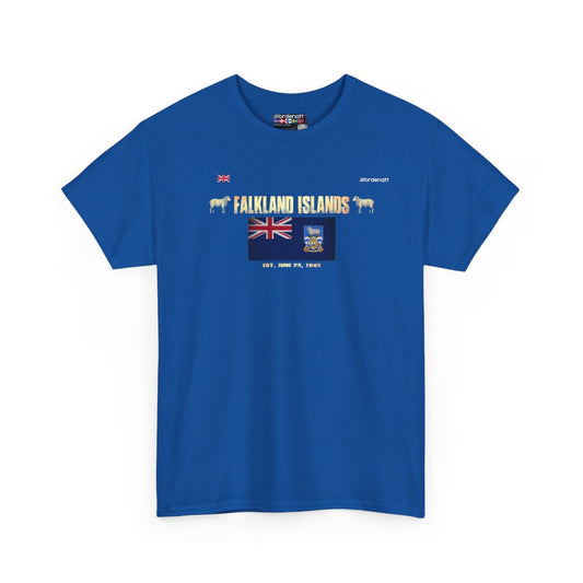 Falkland Islands flag t-shirt in Royal — premium cotton, Nordenatt