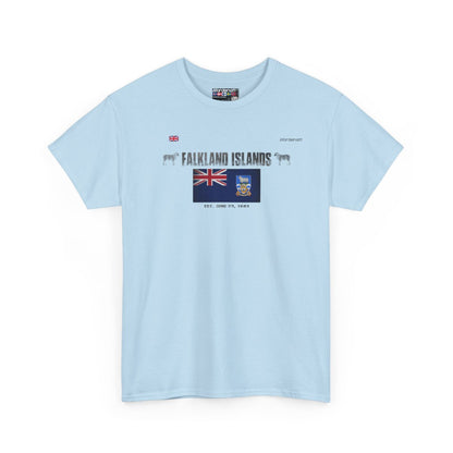 Falkland Islands flag t-shirt in Light Blue — premium cotton, Nordenatt