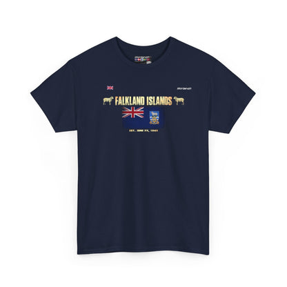 Falkland Islands flag t-shirt in Navy — premium cotton, Nordenatt