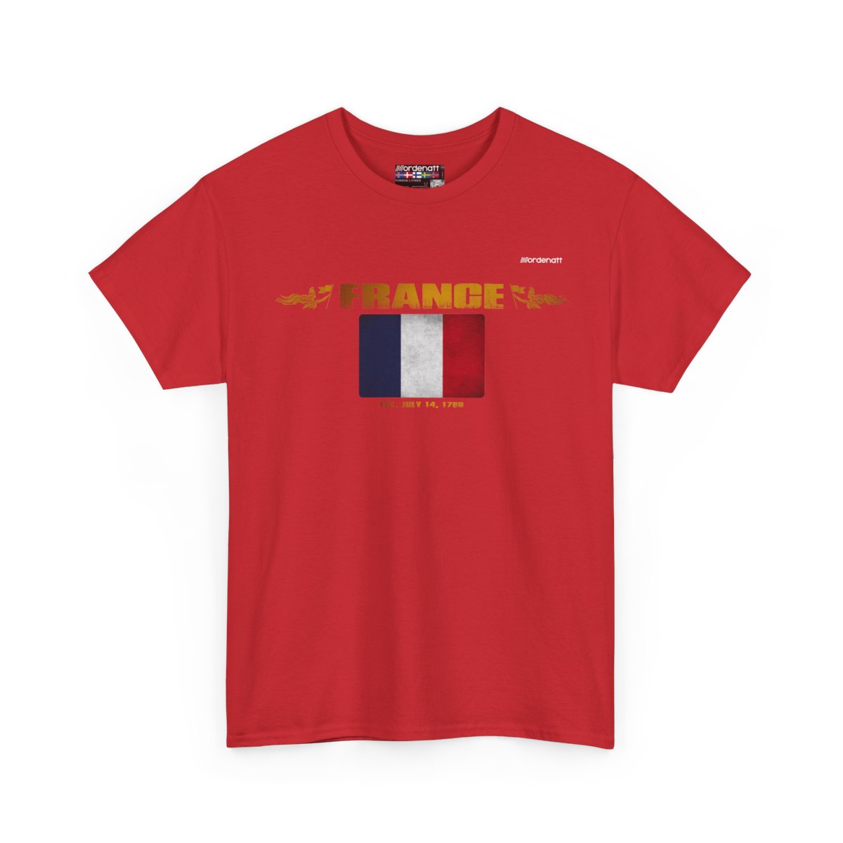 France flag t-shirt in Red — premium cotton, Nordenatt