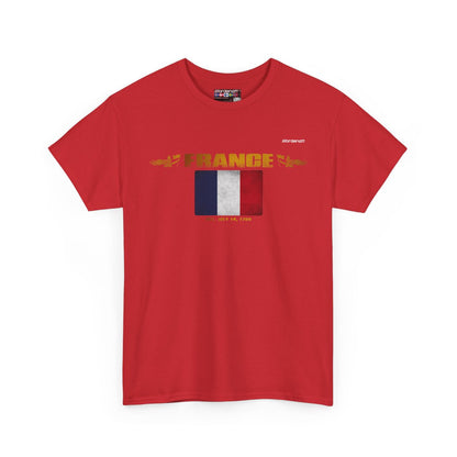 France flag t-shirt in Red — premium cotton, Nordenatt