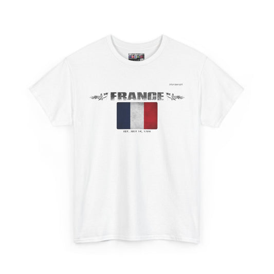 France flag t-shirt in White — premium cotton, Nordenatt
