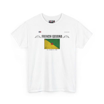 French Guiana flag t-shirt in White — premium cotton, Nordenatt