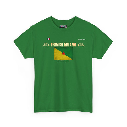 French Guiana flag t-shirt in Turf Green — premium cotton, Nordenatt