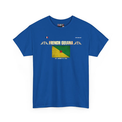 French Guiana flag t-shirt in Royal — premium cotton, Nordenatt