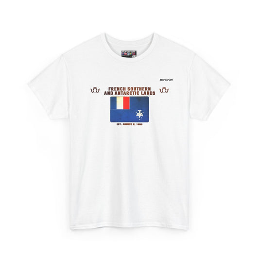 French Southern Territories flag t-shirt in White — premium cotton, Nordenatt