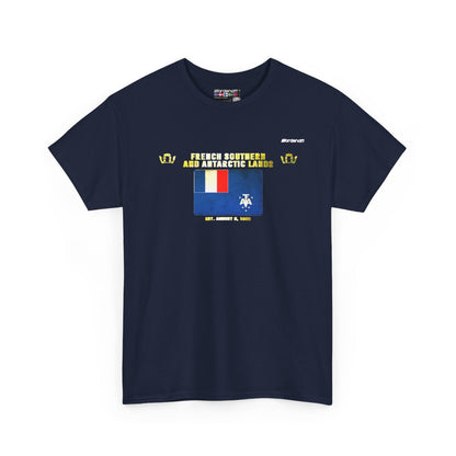 French Southern Territories flag t-shirt in Navy — premium cotton, Nordenatt