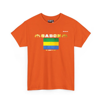 Gabon flag t-shirt in Orange — premium cotton, Nordenatt