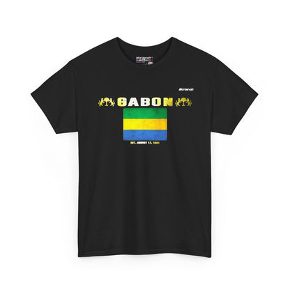 Gabon flag t-shirt in Black — premium cotton, Nordenatt