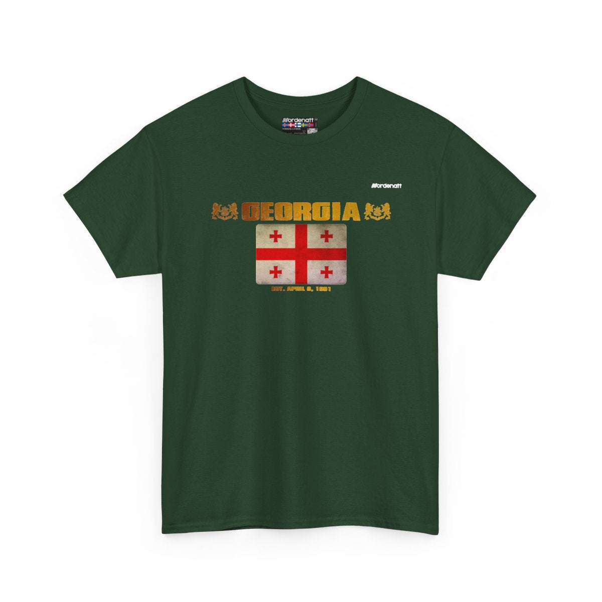 Georgia flag t-shirt in Forest Green — premium cotton, Nordenatt