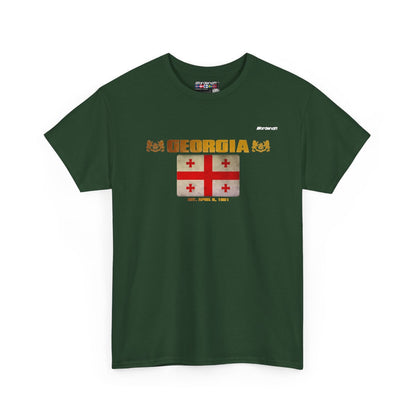 Georgia flag t-shirt in Forest Green — premium cotton, Nordenatt
