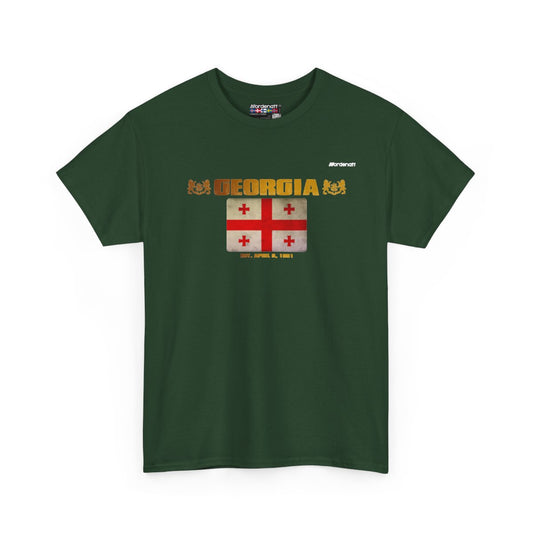 Georgia flag t-shirt in Forest Green — premium cotton, Nordenatt
