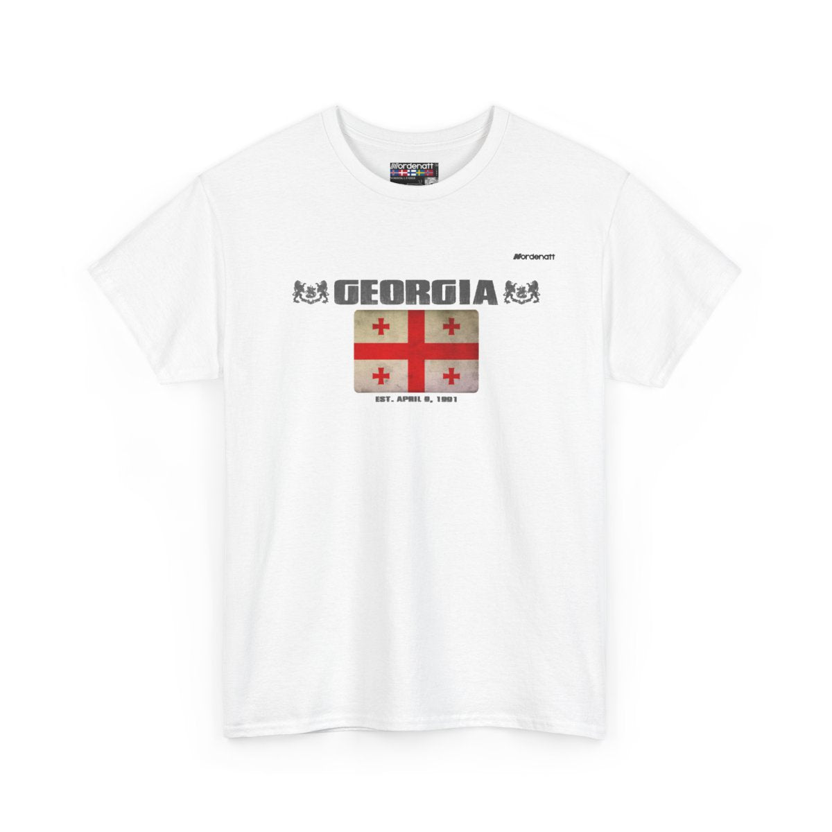 Georgia flag t-shirt in White — premium cotton, Nordenatt