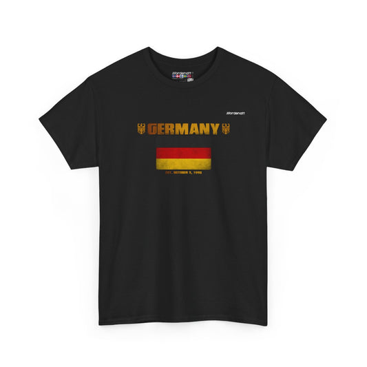 Germany flag t-shirt in Black — premium cotton, Nordenatt