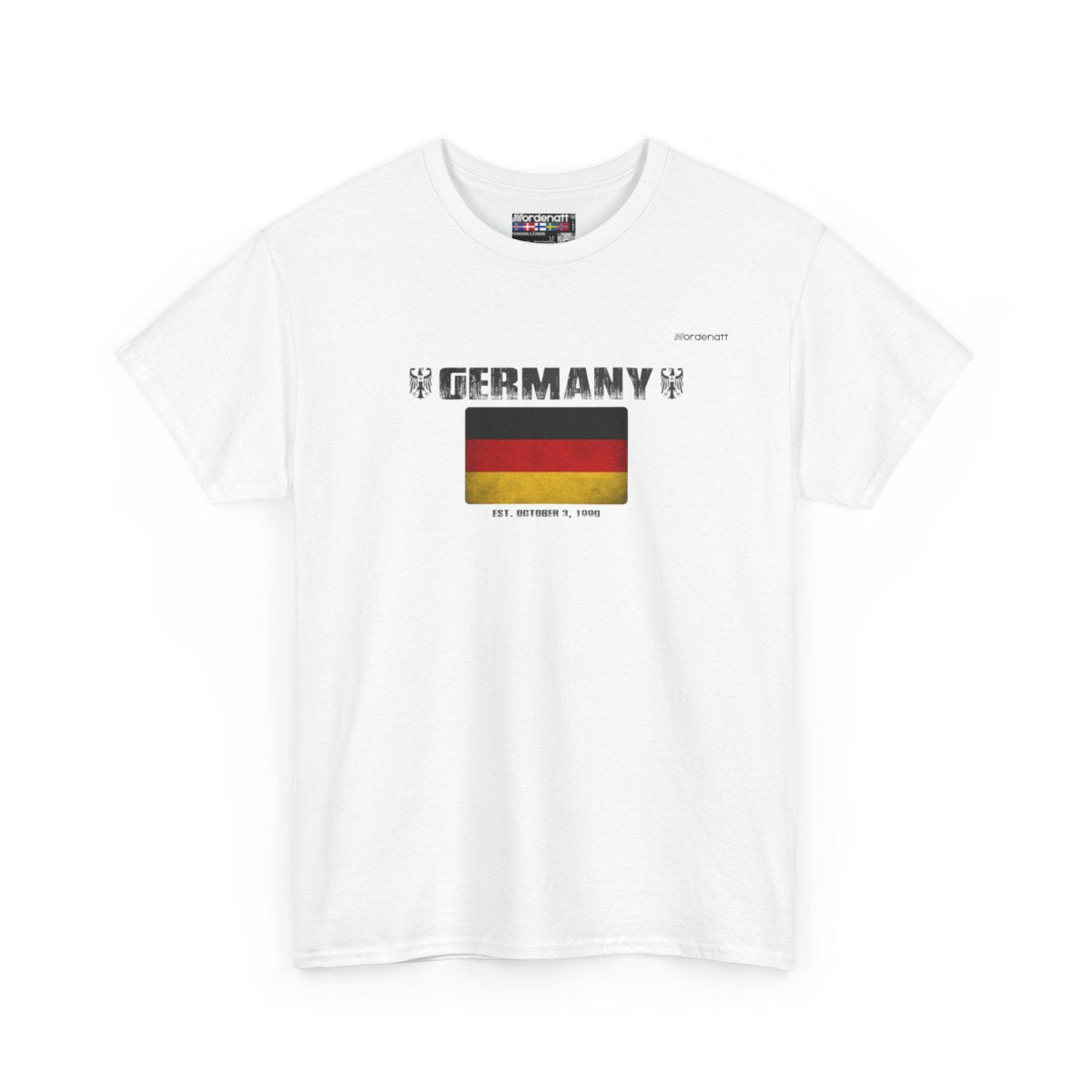 Germany flag t-shirt in White — premium cotton, Nordenatt