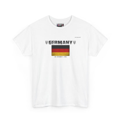 Germany flag t-shirt in White — premium cotton, Nordenatt