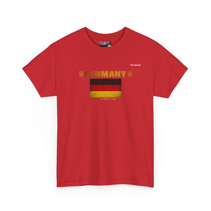 Germany flag t-shirt in Red — premium cotton, Nordenatt