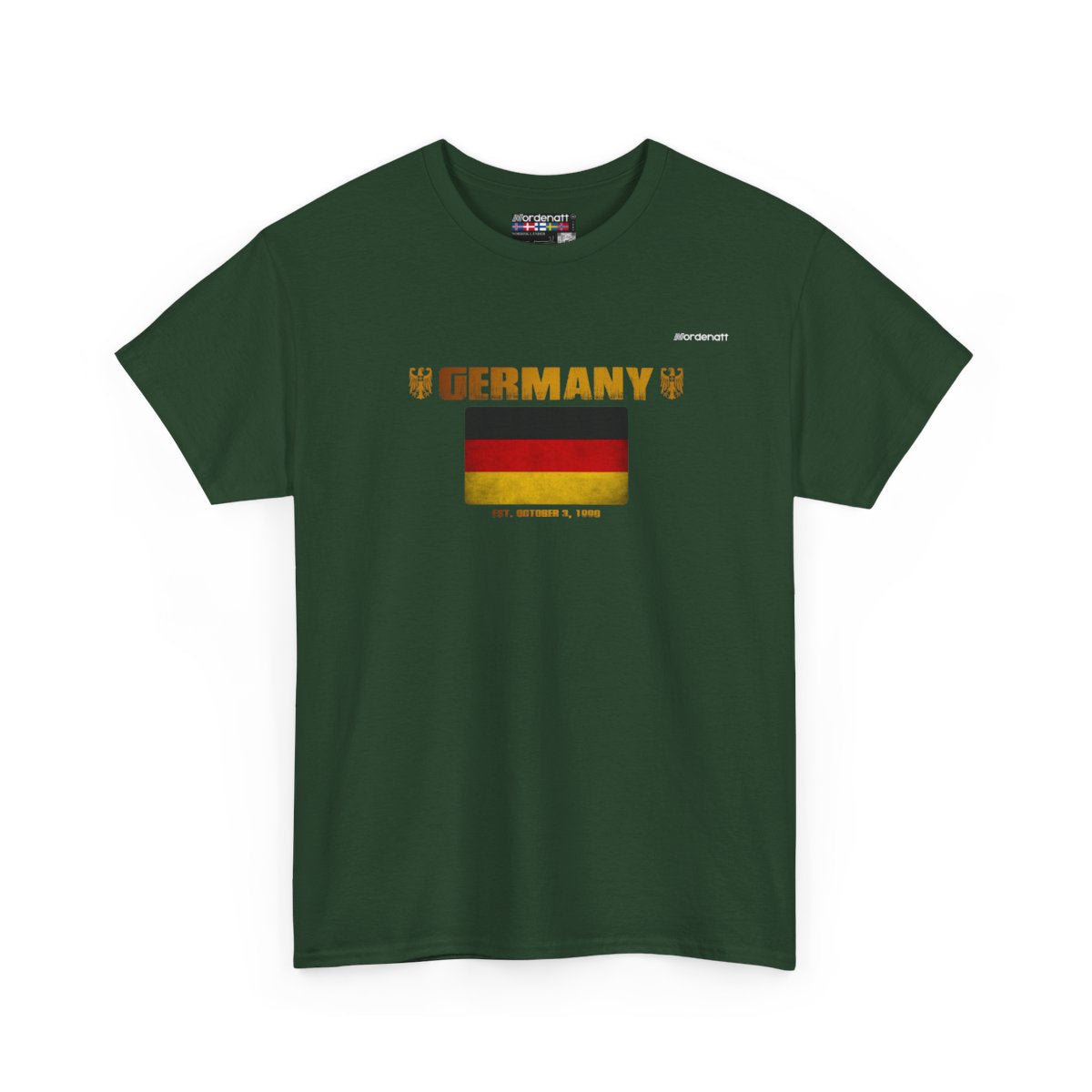 Germany flag t-shirt in Forest Green — premium cotton, Nordenatt