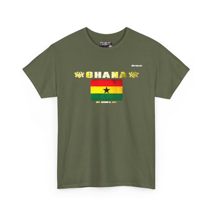 Ghana flag t-shirt in Military Green — premium cotton, Nordenatt