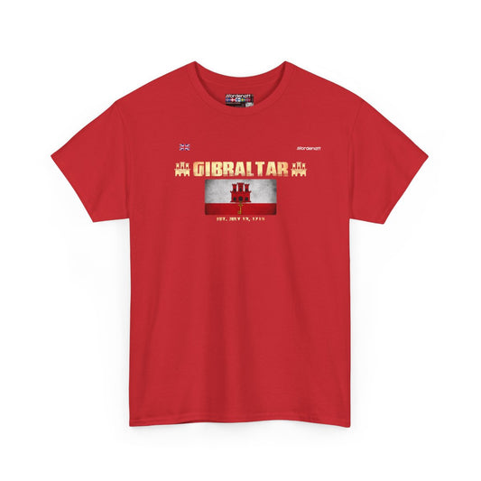 Gibraltar flag t-shirt in Red — premium cotton, Nordenatt